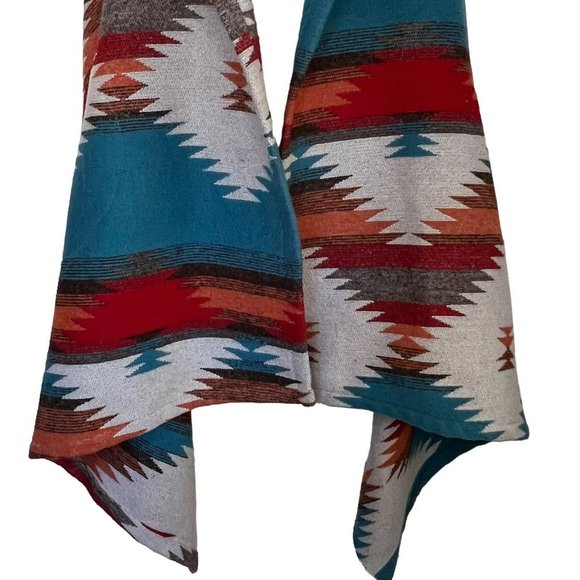 BB DAKOTA AZTEC SADDLE BLANKET PETUNIA HOODED TUNIC VEST SIZE MEDIUM - Picture 9 of 13